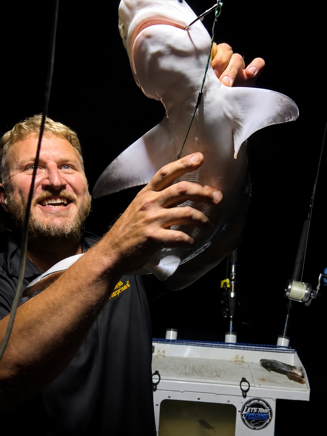 Two Bull Sharks Landed in the Brisbane River on the River Pup Rig