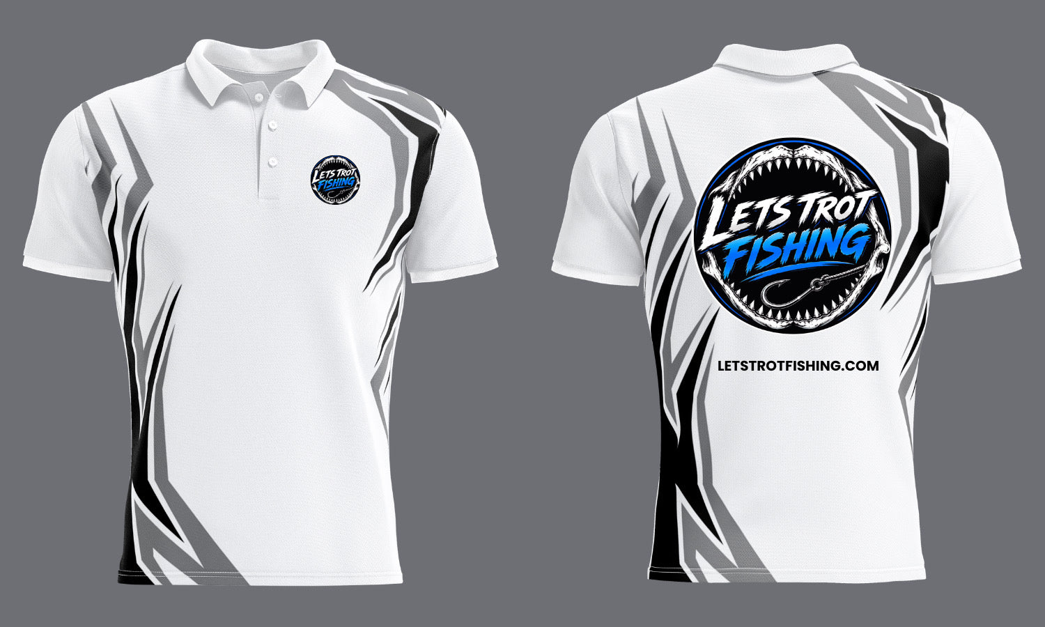 Lets Trot Fishing Premium Polo White