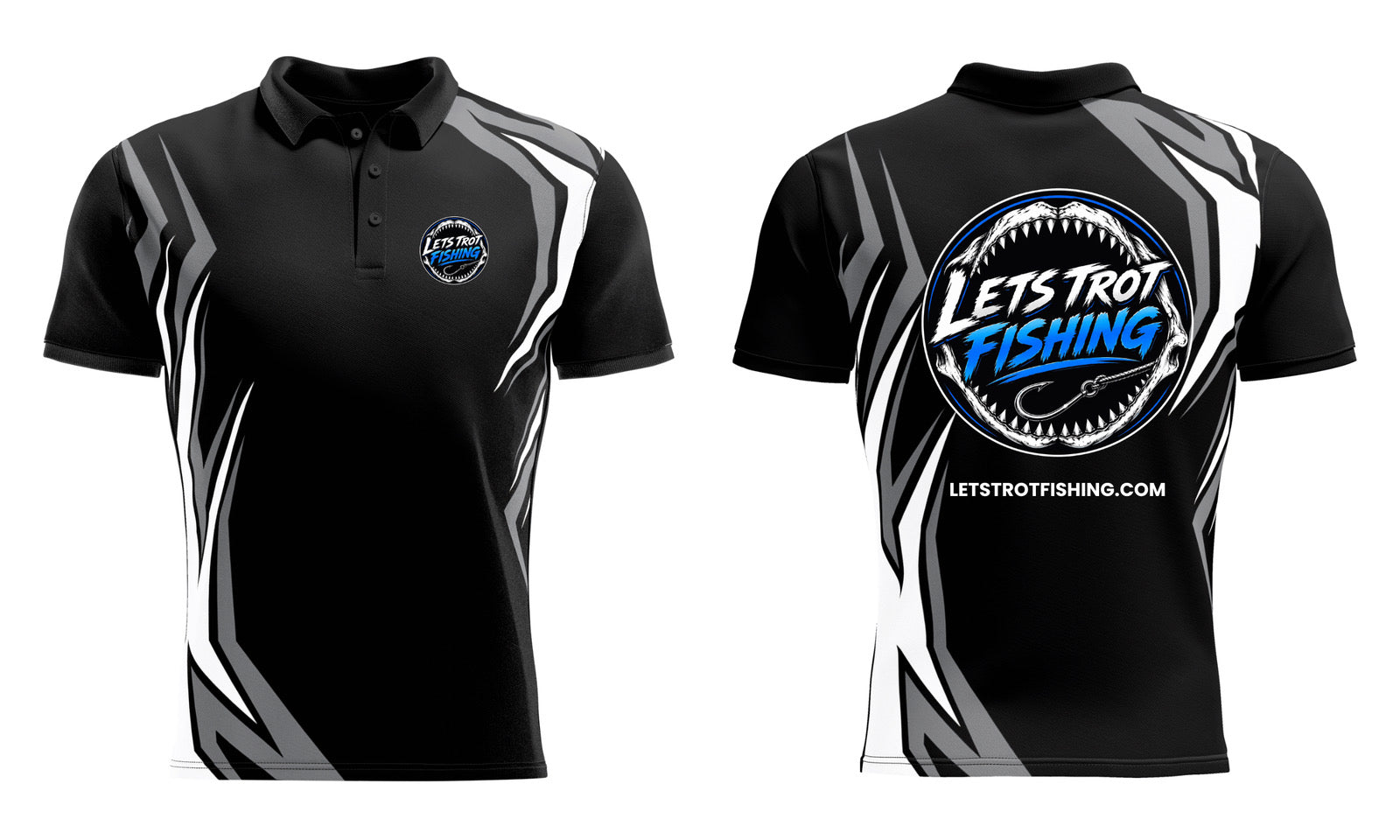 Lets Trot Fishing Premium Polo Black
