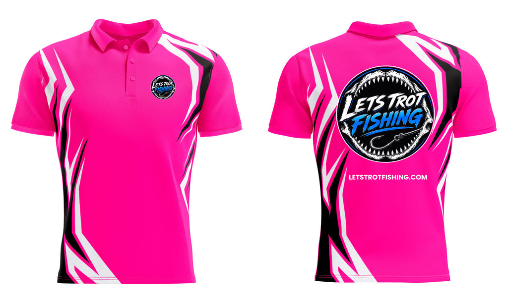 Lets Trot Fishing Premium Polo Pink