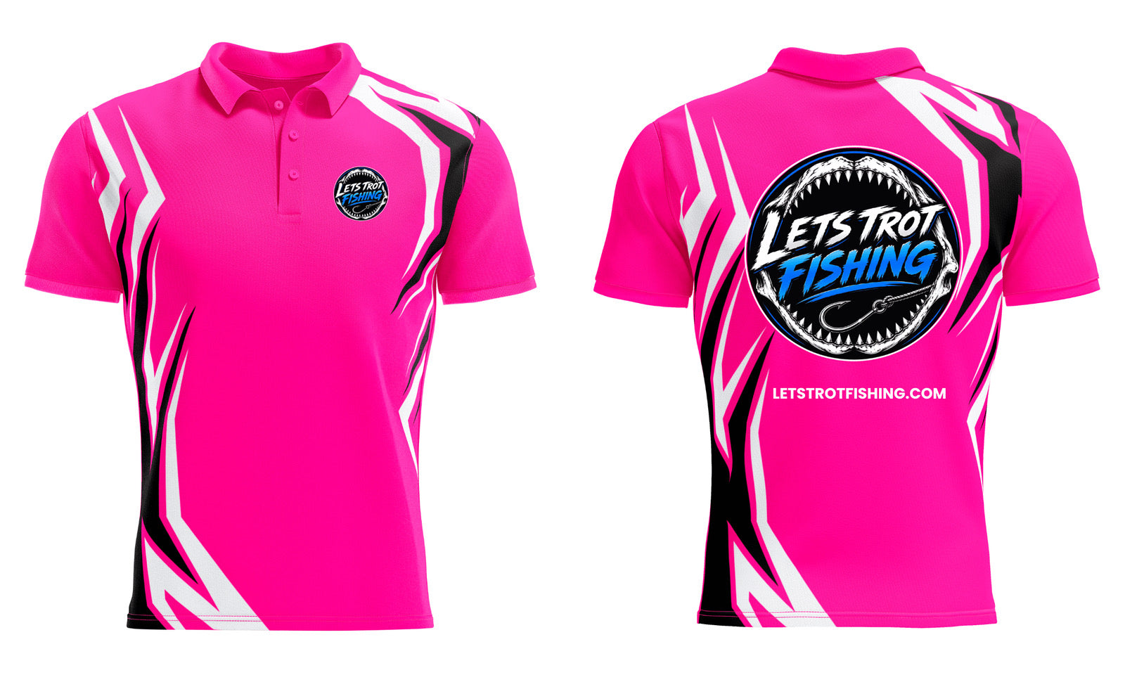 Lets Trot Fishing Premium Polo Pink